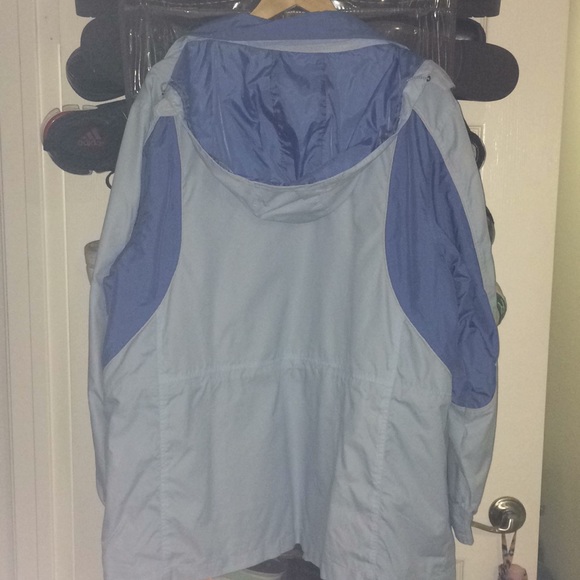 Two-tone Blue Waterproof Coat - Picture 7 of 8